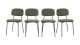 Lot de 4 chaises en tissu bouclé vert - Lorie