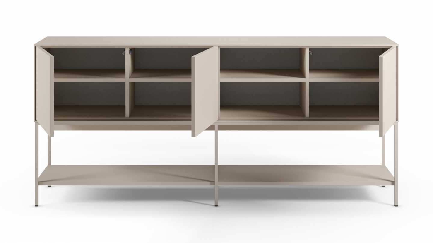 Buffet 3 portes 2 niches beige 180 cm - Zara