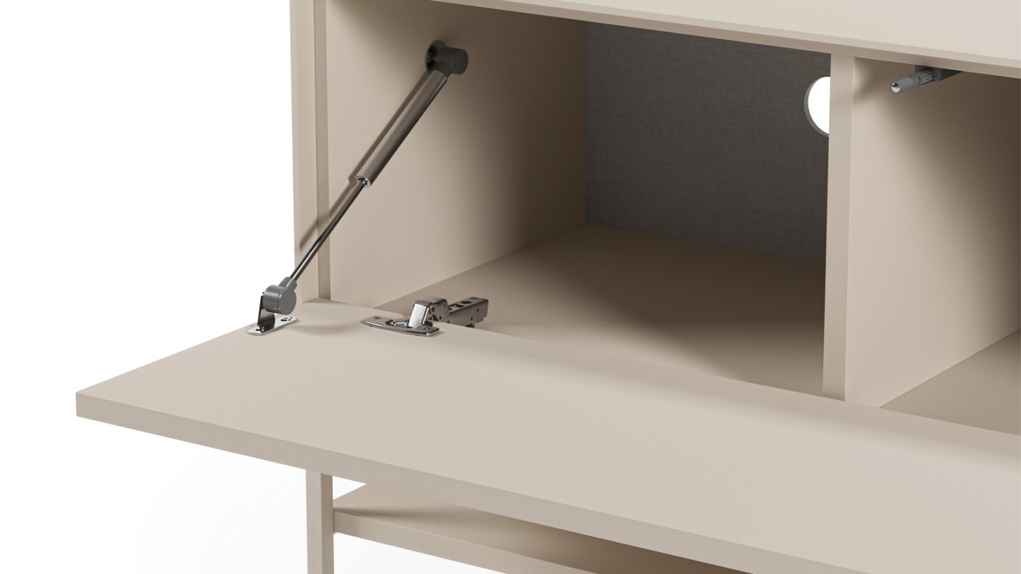 Meuble TV 2 portes 2 niches beige 180 cm - Zara