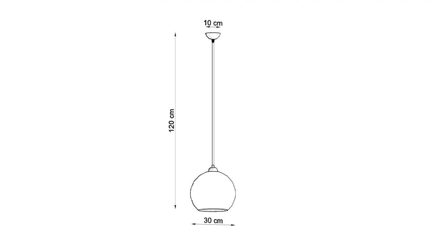 Suspension en verre graphite 30cm - Ball