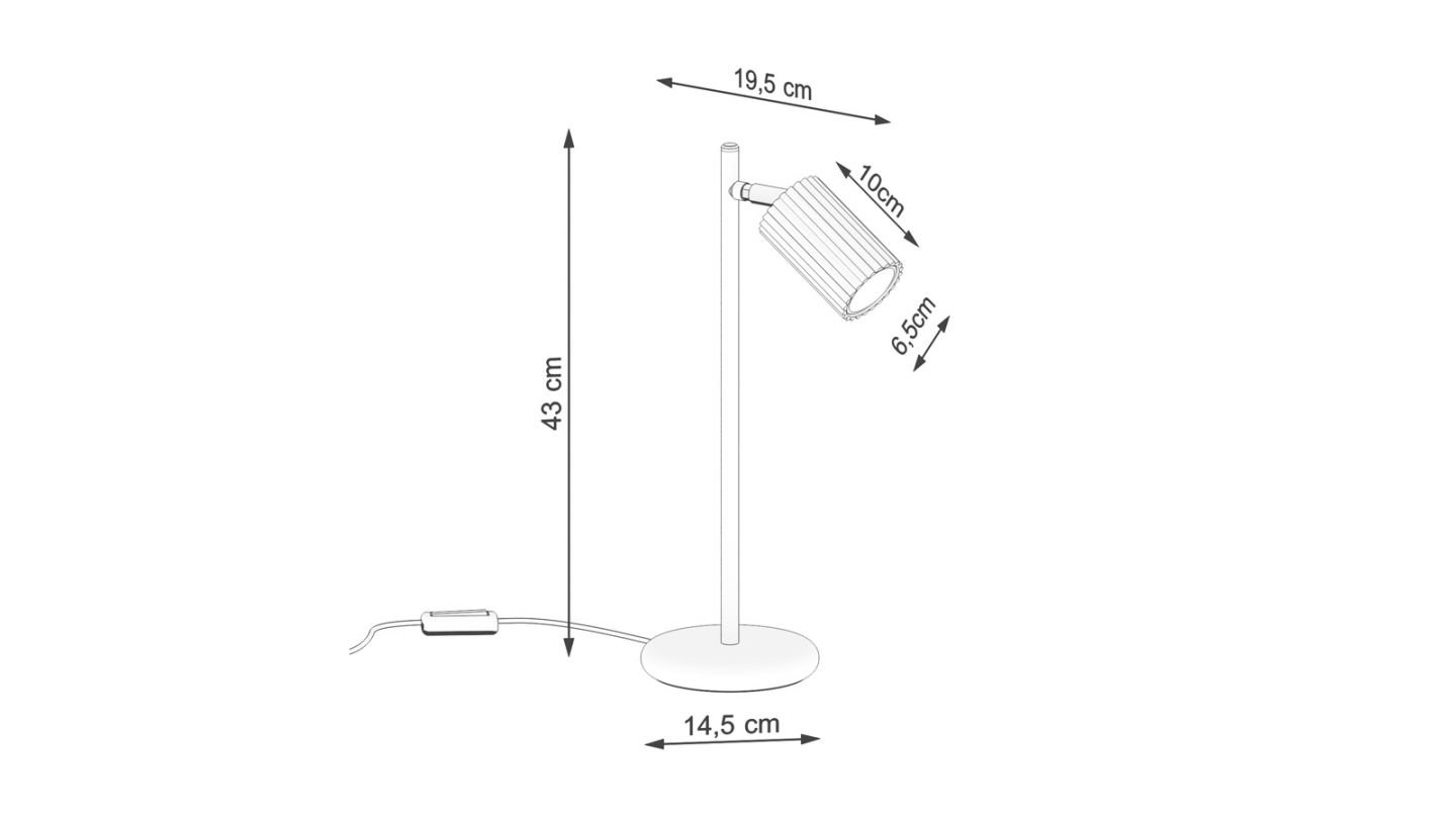 Lampe à poser en aluminium cannelé noir - Karbon Lampe à poser en aluminium cannelé noir - Karbon