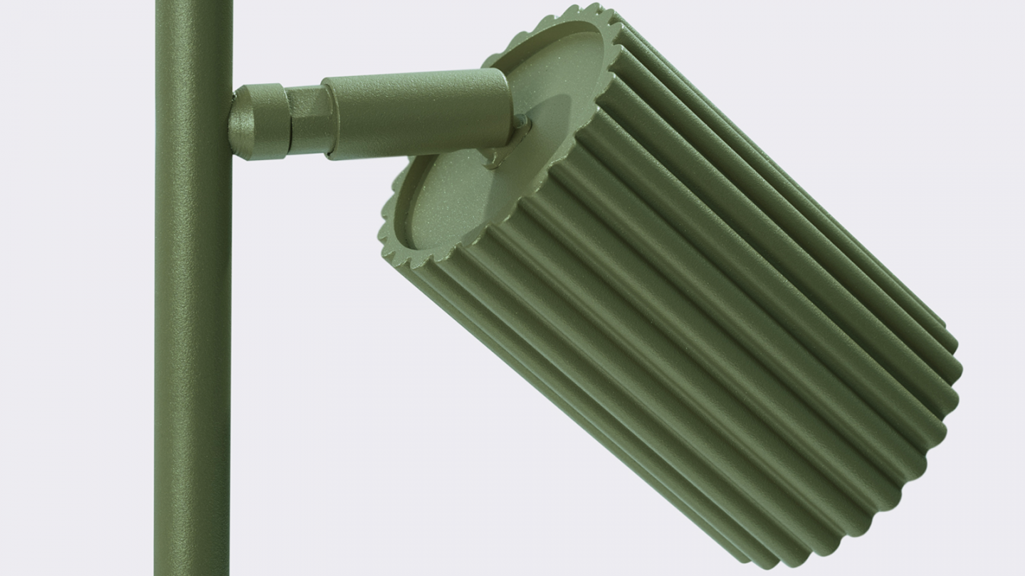 Lampe à poser en aluminium cannelé vert olive - Karbon Lampe à poser en aluminium cannelé vert olive - Karbon
