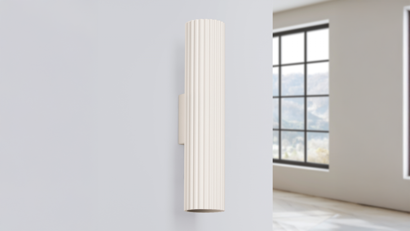 Applique en aluminium cannelé 30 cm beige - Karbon