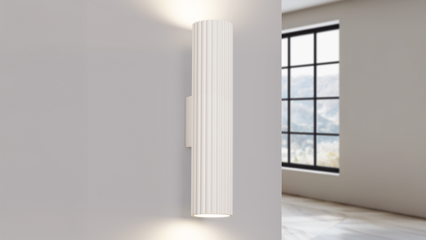 Applique en aluminium cannelé 30 cm beige - Karbon