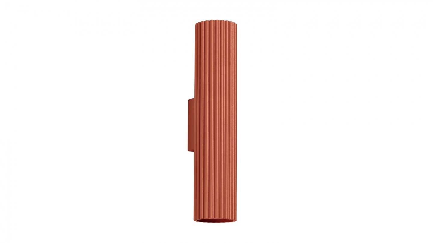 Applique en aluminium cannelé 30 cm terracotta - Karbon