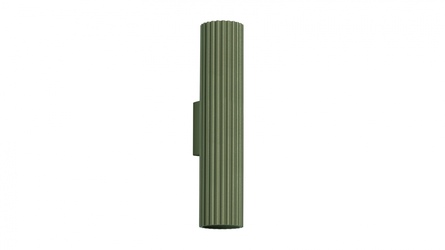 Applique en aluminium cannelé 30 cm vert olive - Karbon