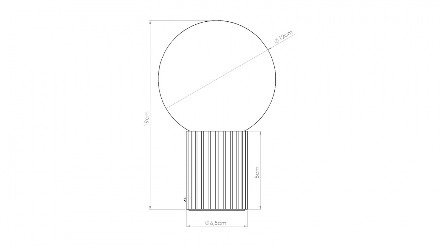 Lampe à poser en aluminium cannelé beige - Halo