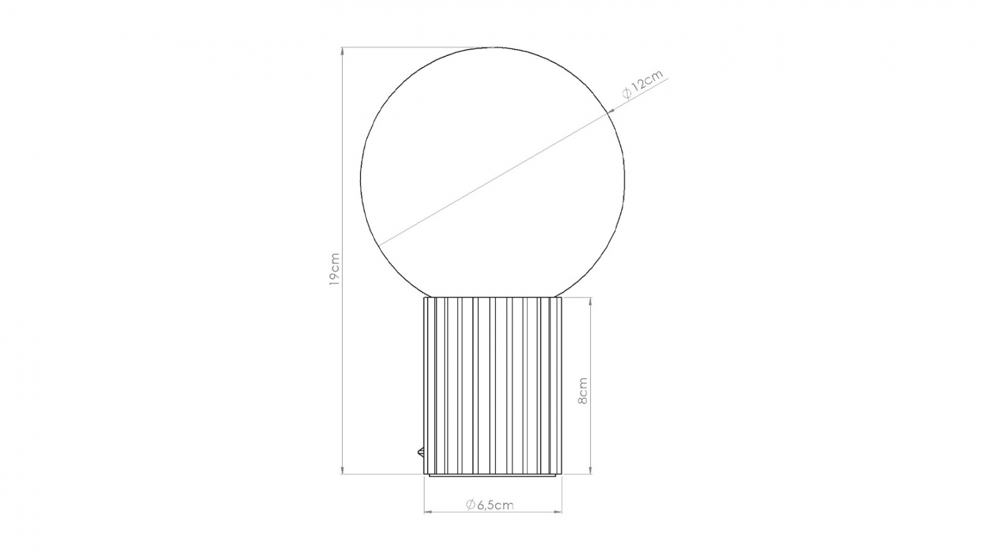 Lampe à poser en aluminium cannelé noir - Halo