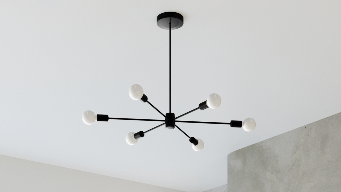 Suspension circulaire en métal noir 3 ampoules - Lango Suspension circulaire en métal noir 3 ampoules - Lango