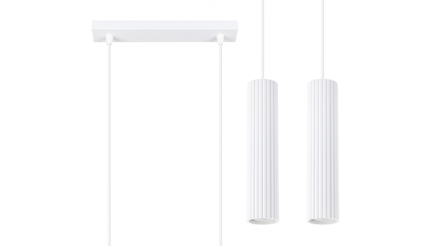 Suspension en aluminium cannelé 2 ampoules - Karbon