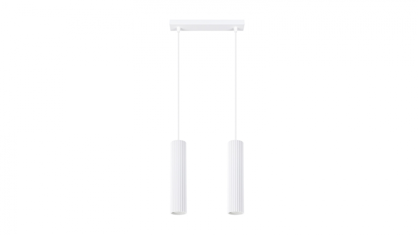 Suspension en aluminium cannelé 2 ampoules - Karbon