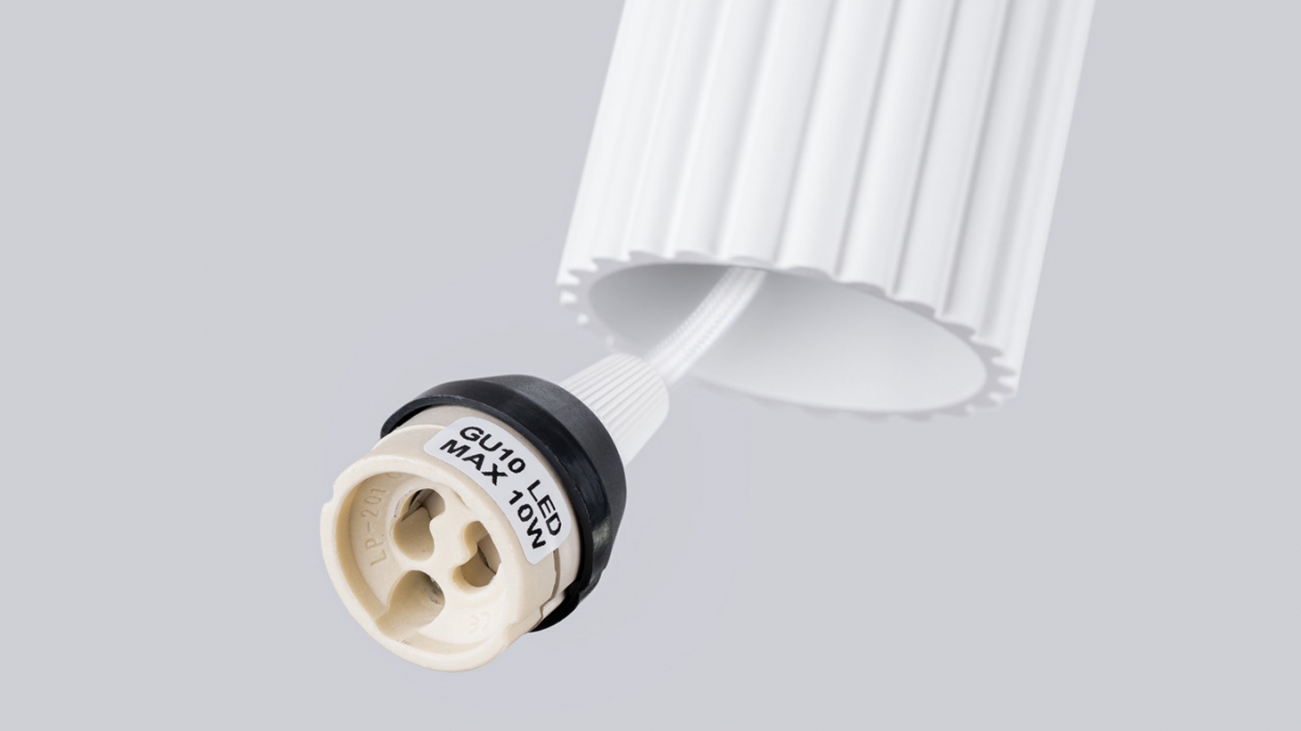 Suspension en aluminium cannelé 2 ampoules - Karbon