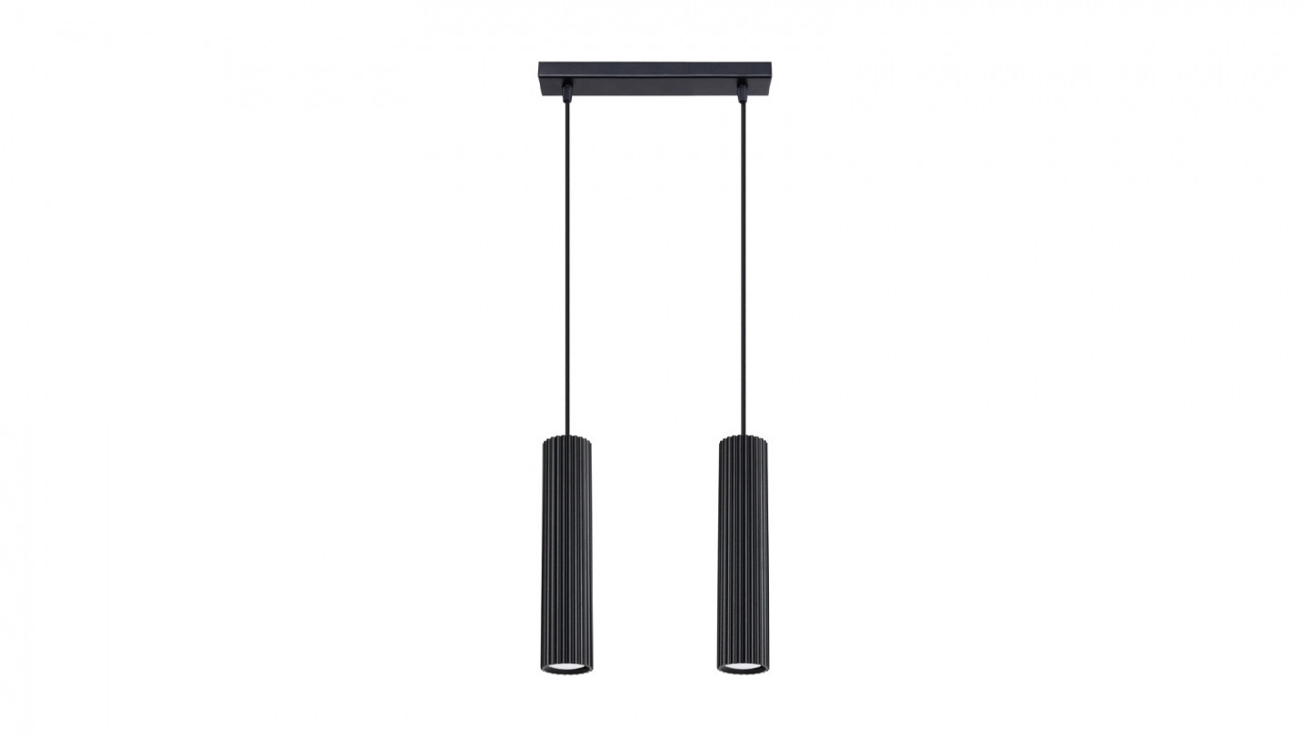Suspension en aluminium cannelé 2 ampoules - Karbon