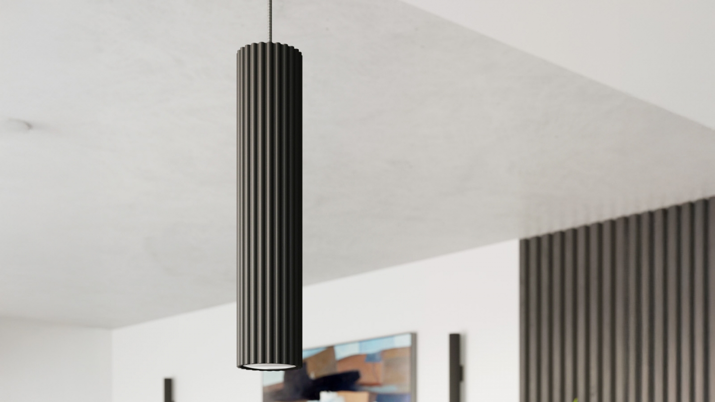Suspension en aluminium cannelé 2 ampoules - Karbon