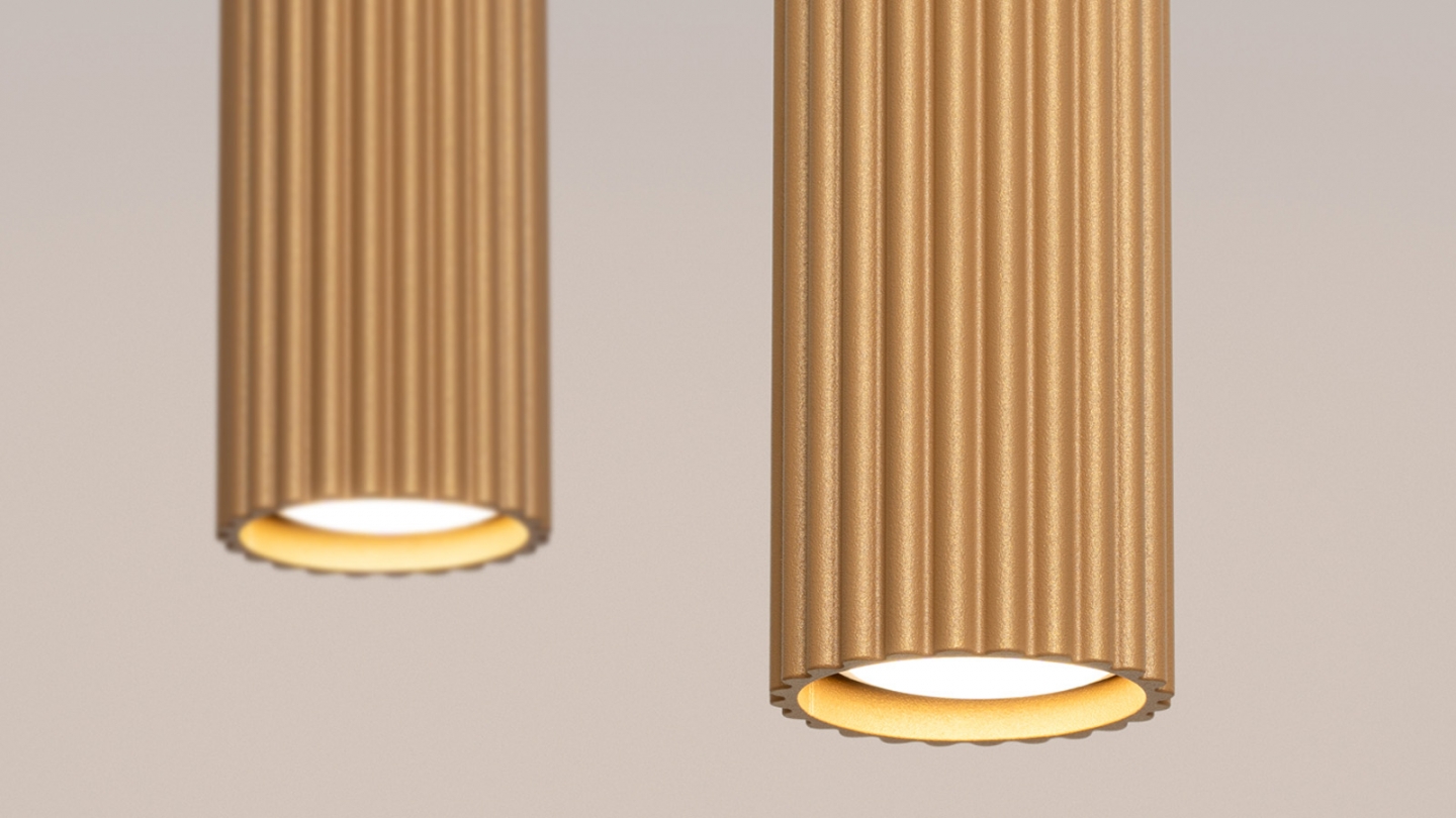 Suspension en aluminium cannelé 2 ampoules - Karbon