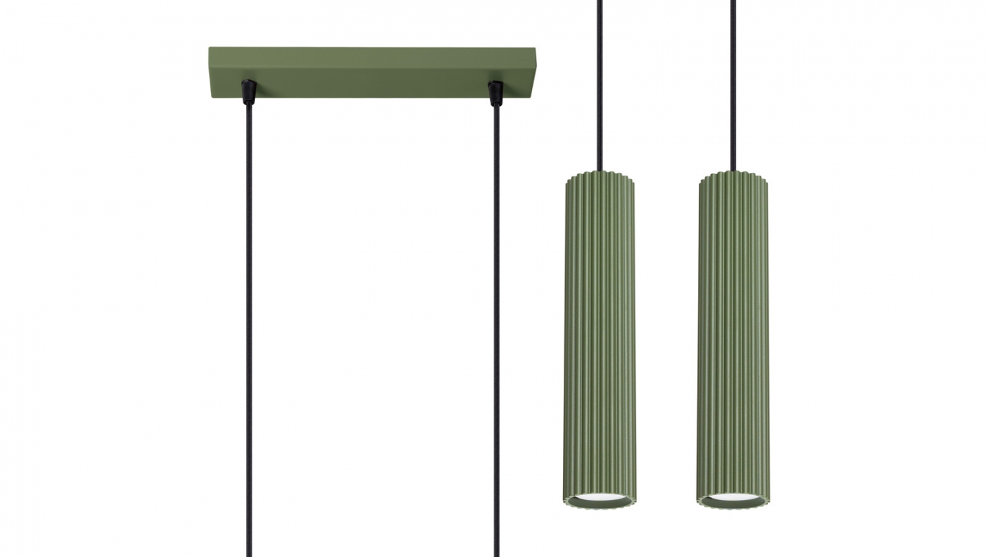 Suspension en aluminium cannelé 2 ampoules - Karbon