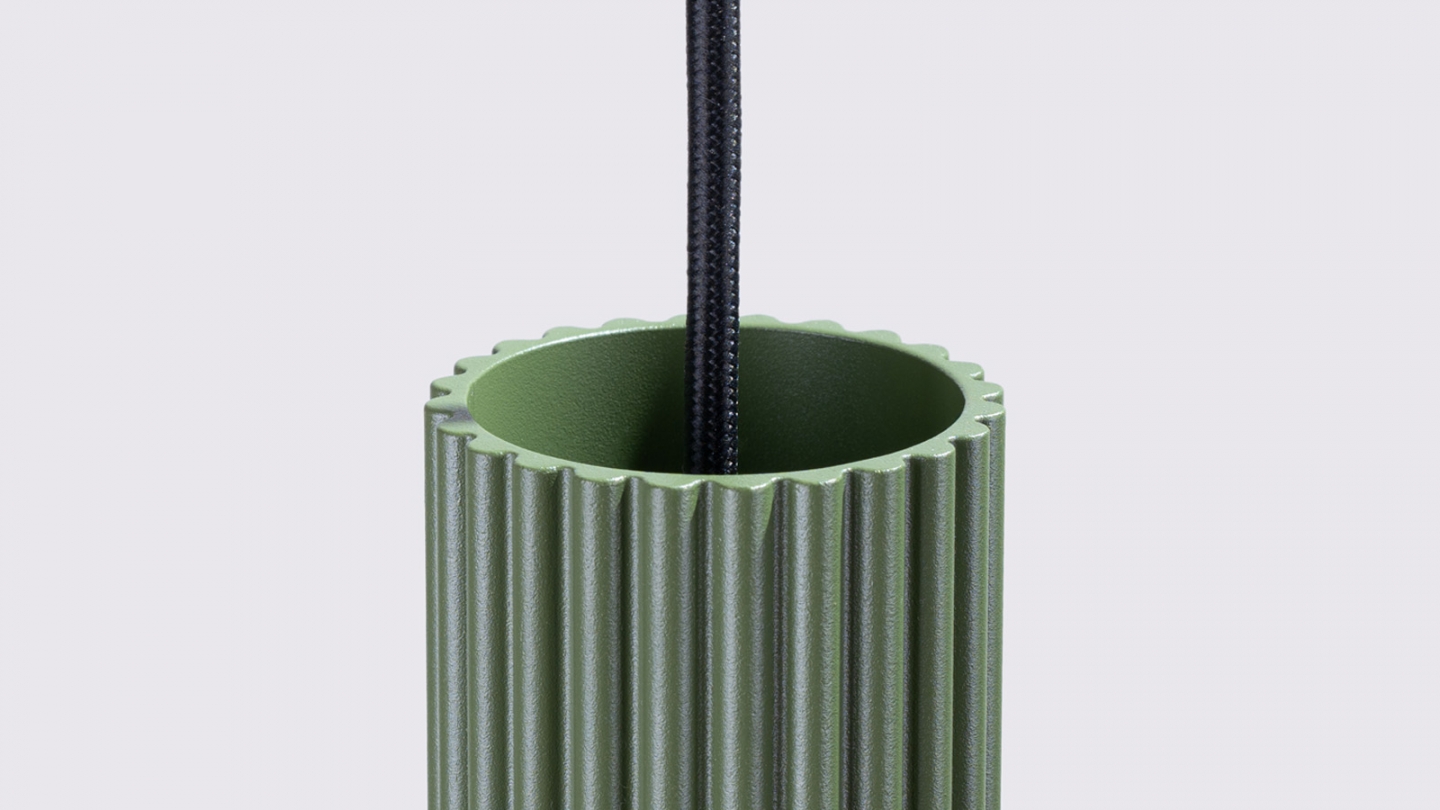 Suspension en aluminium cannelé 2 ampoules - Karbon