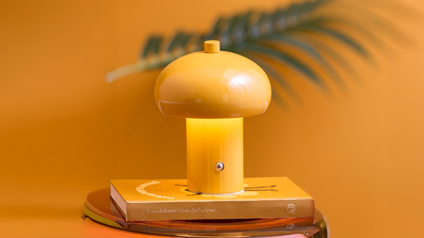 Lampe de table champignon LED jaune - Retro Seta Lampe de table champignon LED jaune - Retro Seta