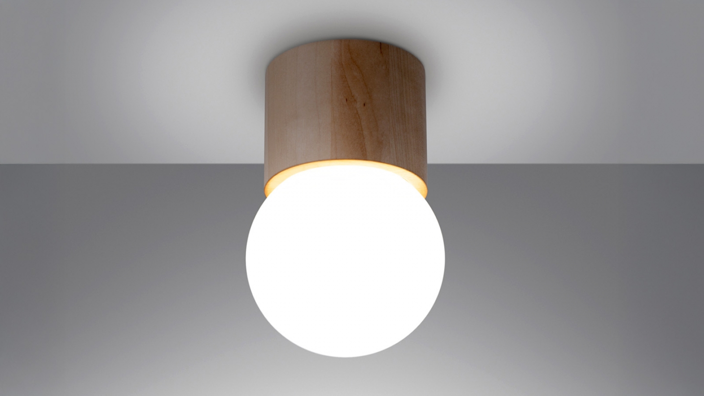 Plafonnier en bois naturel 19 cm - Boomo