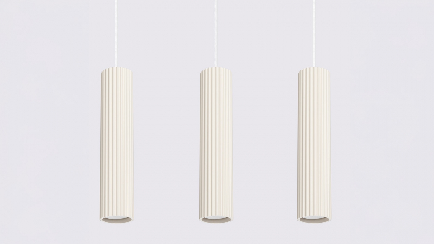 Suspension en aluminium cannelé 3 ampoules - Karbon Suspension en aluminium cannelé 3 ampoules - Karbon