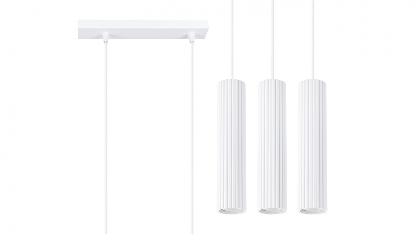 Suspension en aluminium cannelé 3 ampoules - Karbon Suspension en aluminium cannelé 3 ampoules - Karbon
