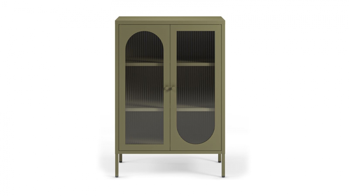 Buffet 2 portes en métal vert 70 cm - Ysia Buffet 2 portes en métal vert 70 cm - Ysia