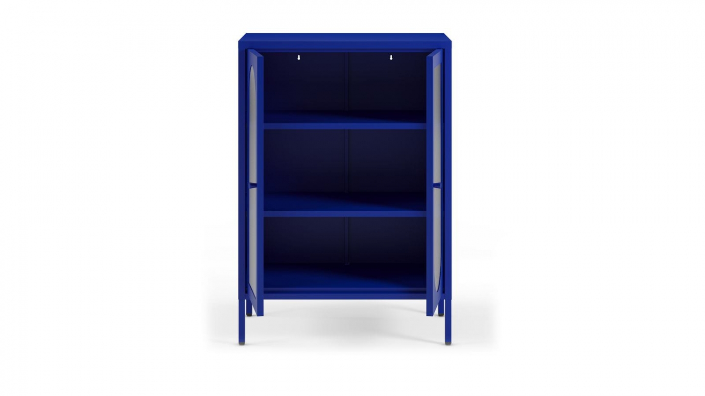 Buffet 2 portes en métal bleu électrique 70 cm - Ysia