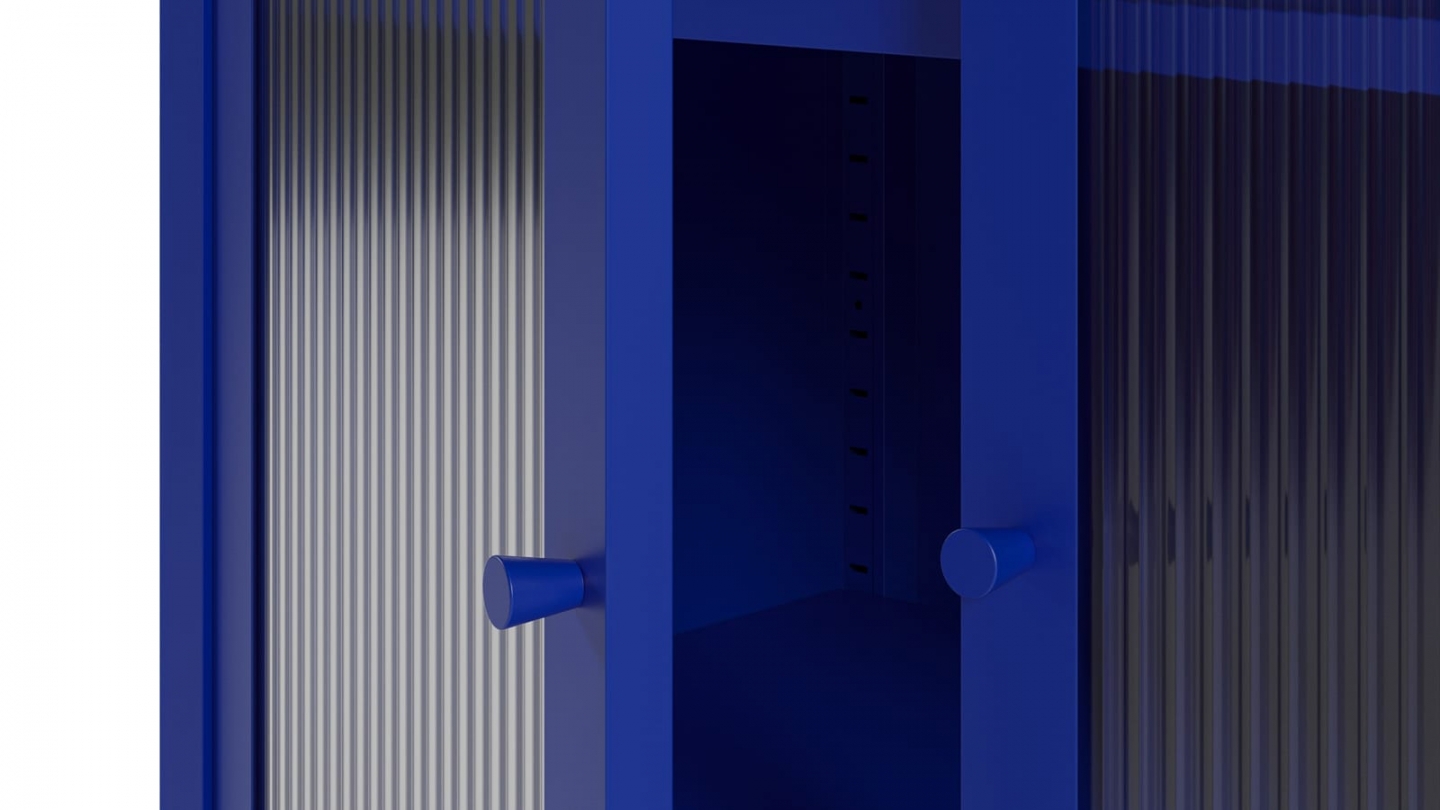 Buffet 2 portes en métal bleu électrique 70 cm - Ysia