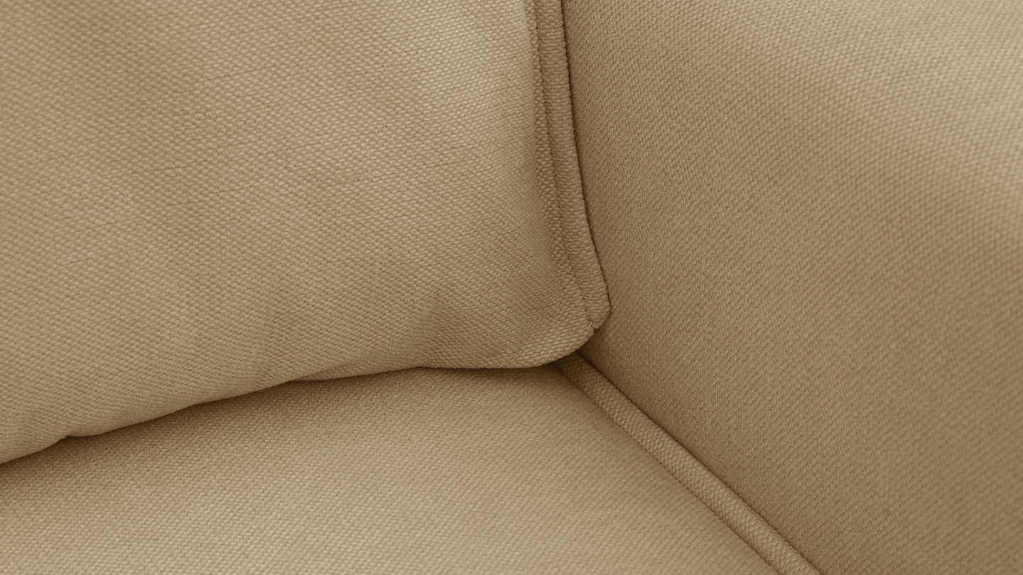 Canapé d'angle ouvert à gauche convertible 3 places en tissu chenille miel - Emma