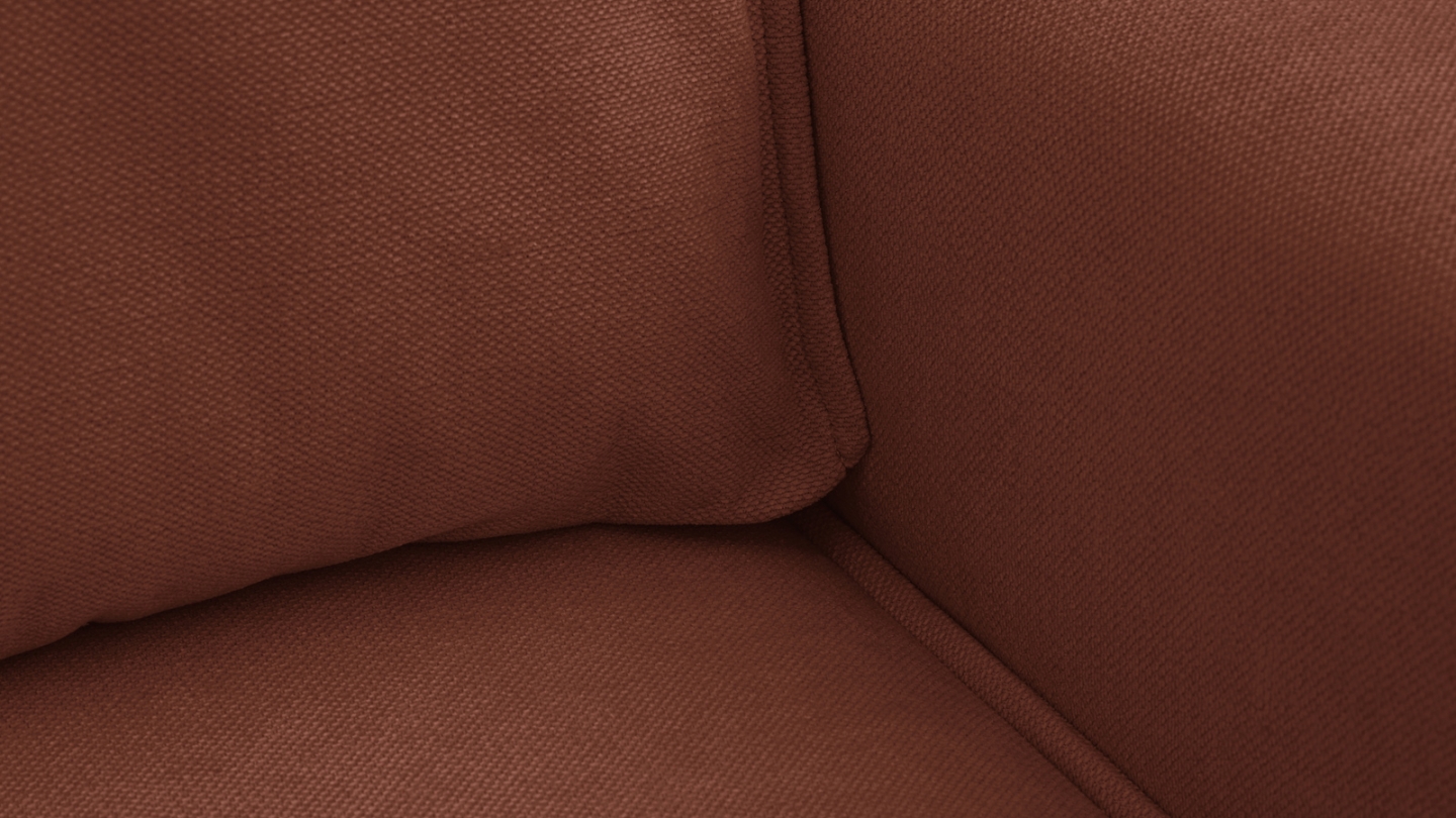 Canapé d'angle ouvert à gauche convertible 3 places en tissu chenille rouille foncé - Emma