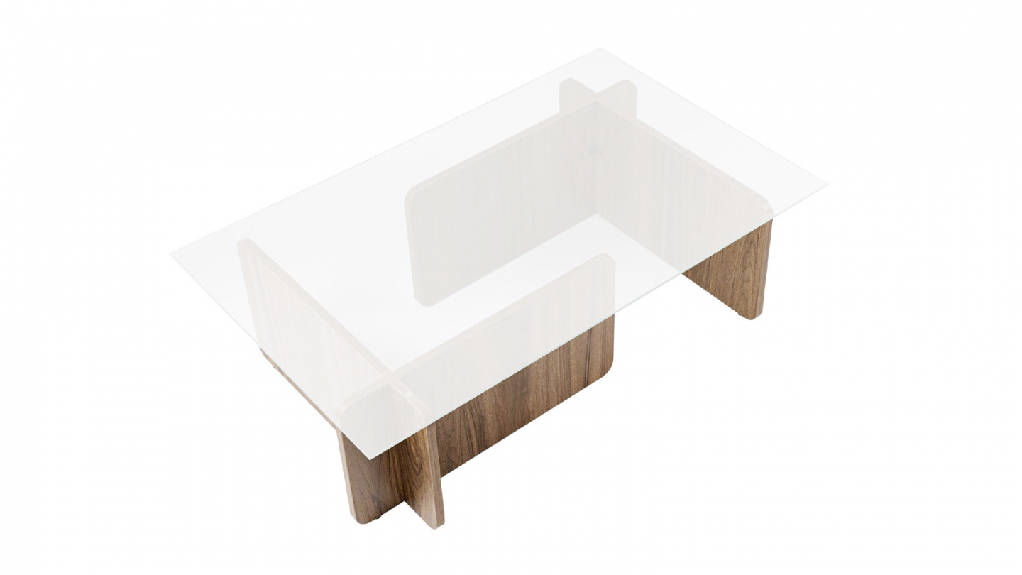 Table basse rectangulaire effet Noyer 105 cm - Naelis Table basse rectangulaire effet Noyer 105 cm - Naelis