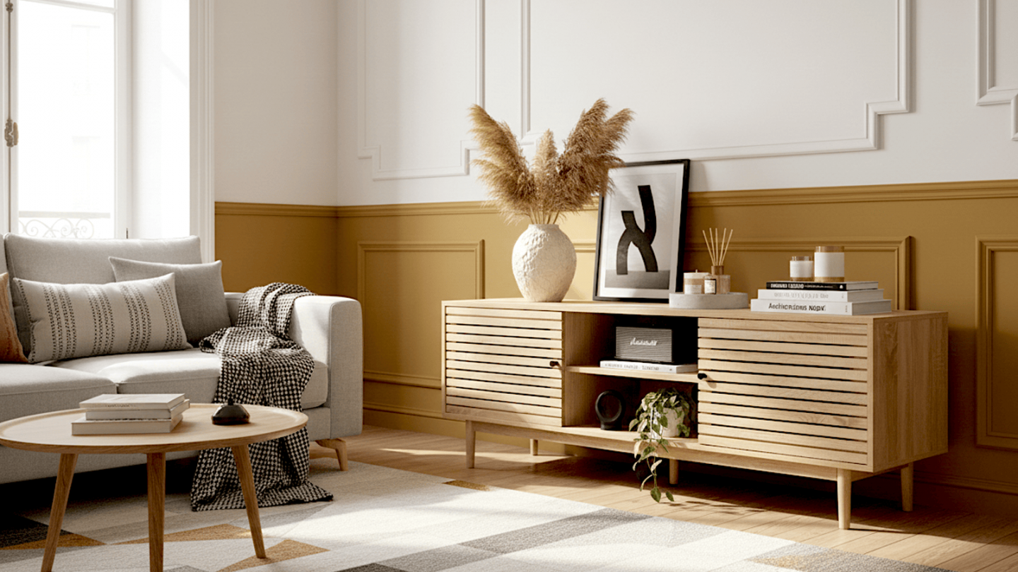 Meuble TV 2 portes couleur chêne 160 cm - Tivoli Meuble TV 2 portes couleur chêne 160 cm - Tivoli