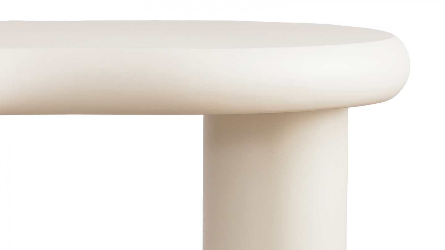 Lot de 2 tables basses organiques gigognes beige - Wave Lot de 2 tables basses organiques gigognes beige - Wave