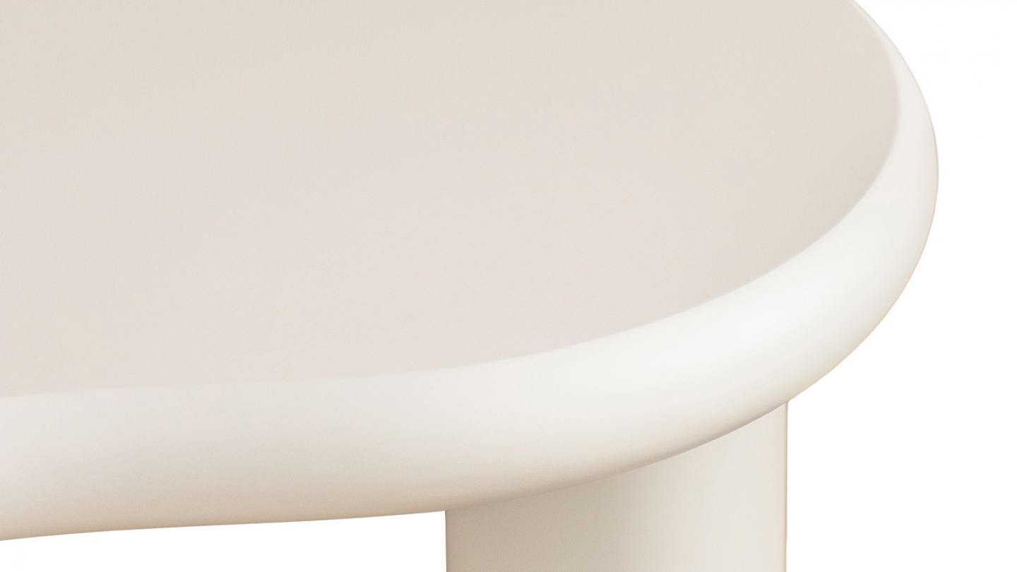 Lot de 2 tables basses organiques gigognes beige - Wave Lot de 2 tables basses organiques gigognes beige - Wave