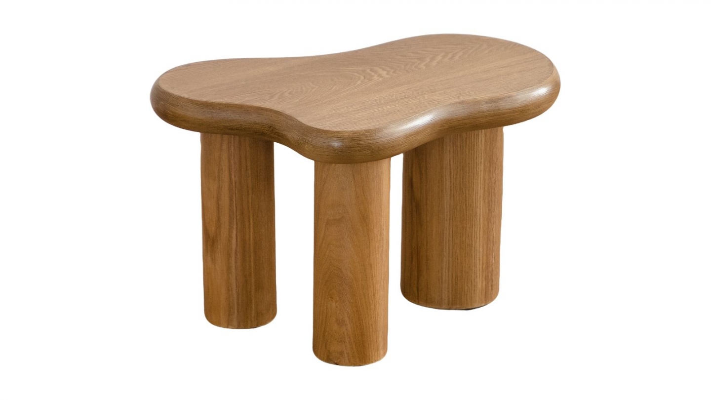 Lot de 2 tables basses organiques gigognes en bois - Wave