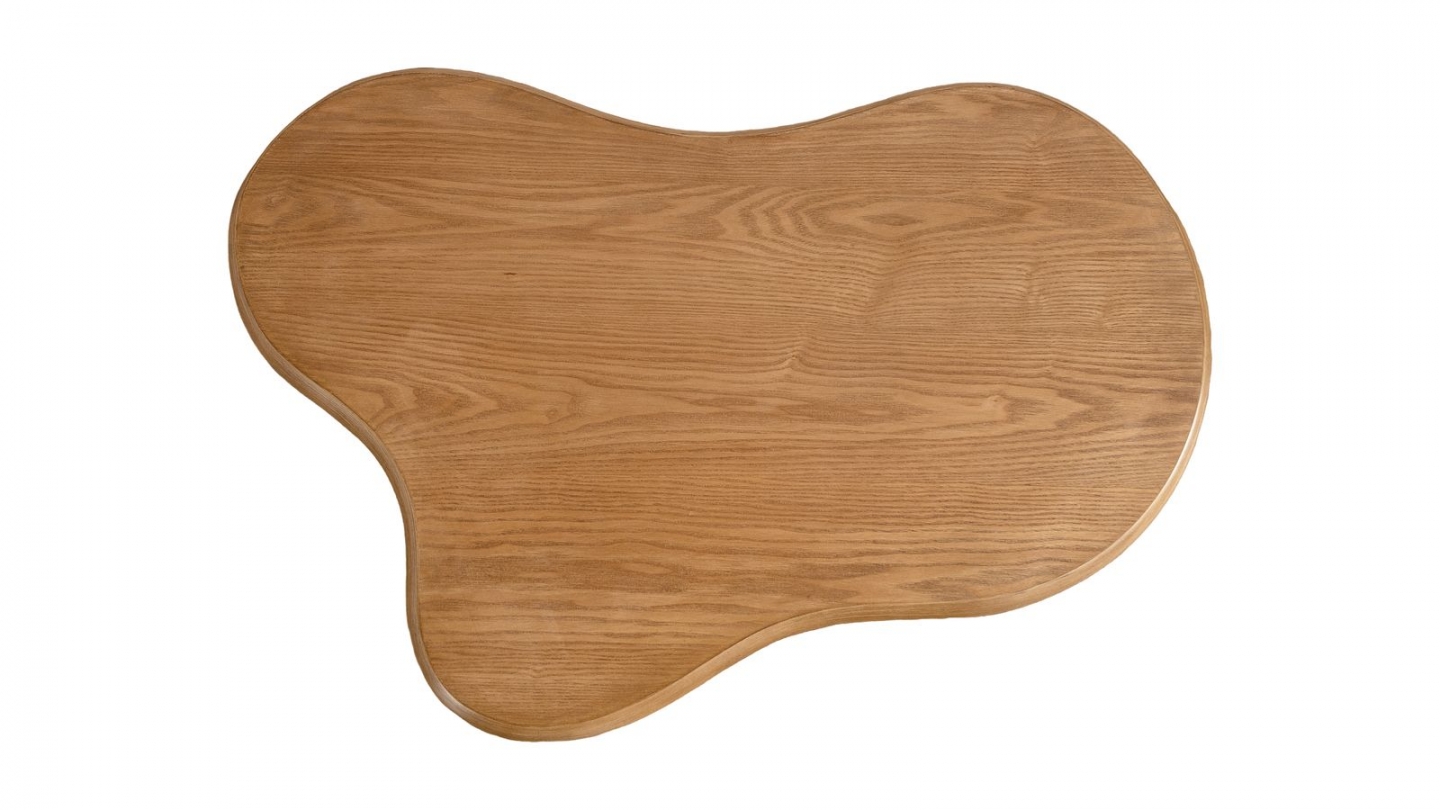 Lot de 2 tables basses organiques gigognes en bois - Wave