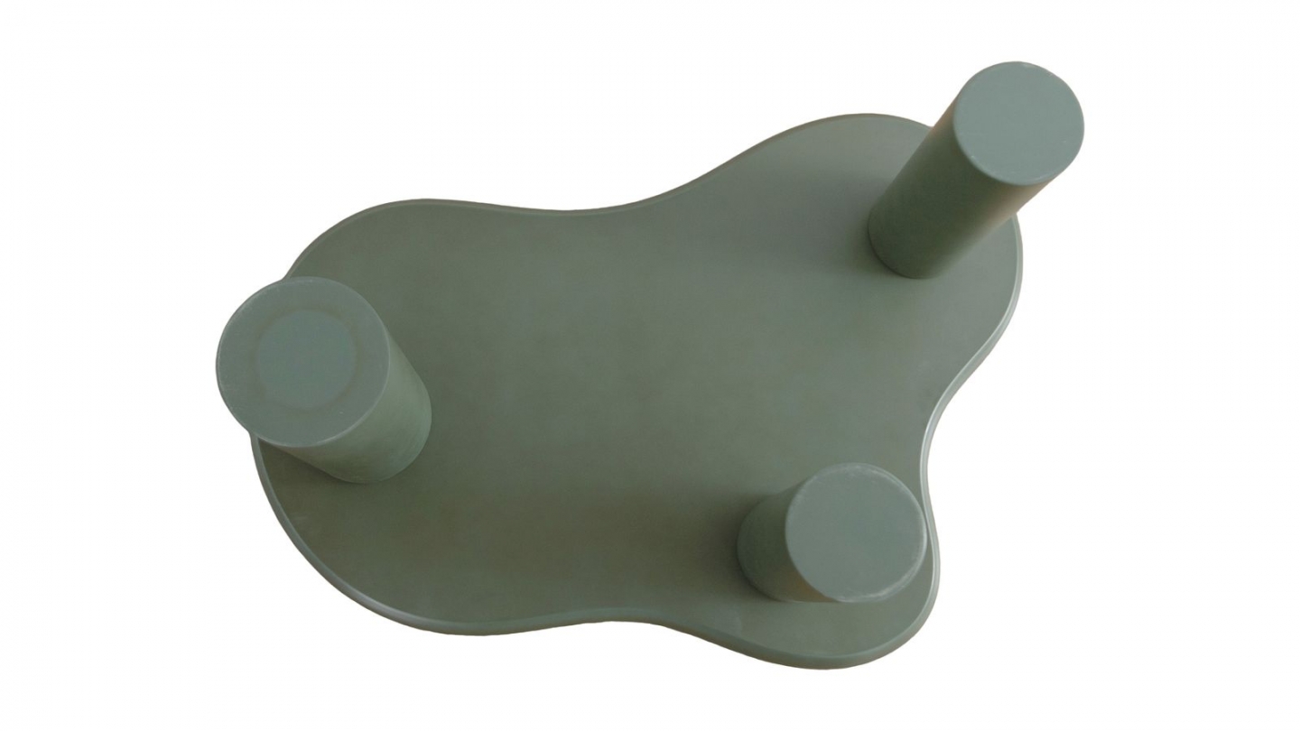 Lot de 2 tables basses organiques gigognes vert mat - Wave