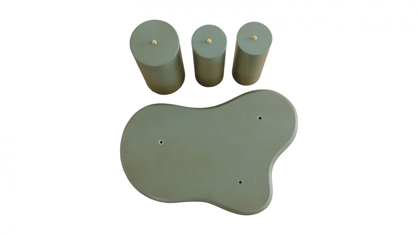 Lot de 2 tables basses organiques gigognes vert mat - Wave