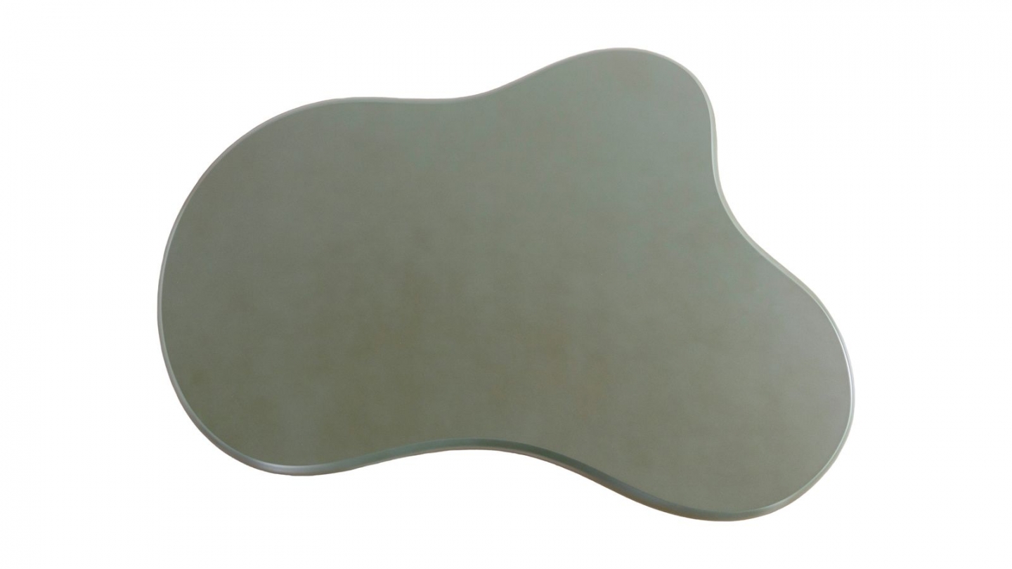 Lot de 2 tables basses organiques gigognes vert mat - Wave