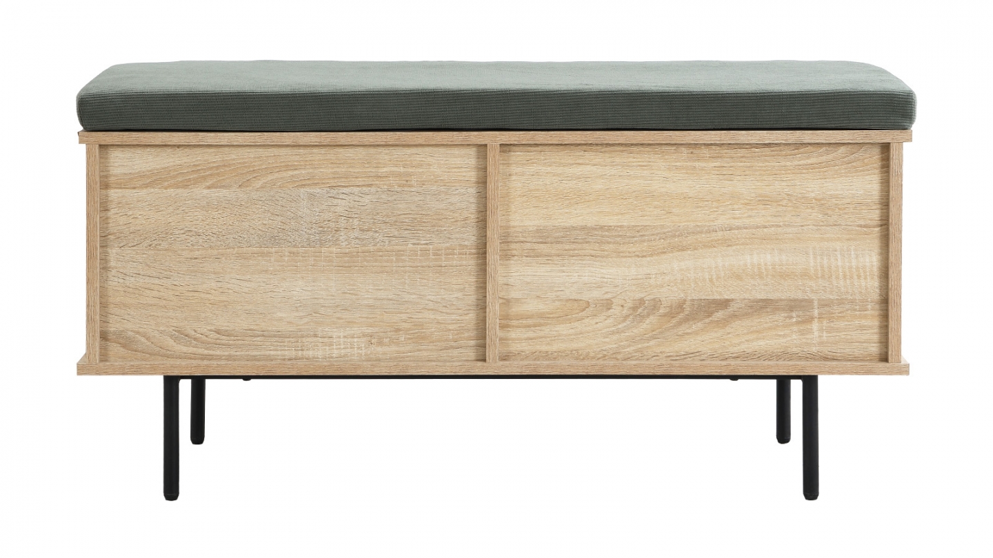 Banc d'entrée avec rangement chaussures en bois couleur chêne 100 cm - Solna Banc d'entrée avec rangement chaussures en bois couleur chêne 100 cm - Solna