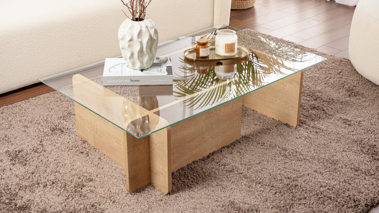 Table basse rectangulaire effet Chêne 105 cm - Naelis Table basse rectangulaire effet Chêne 105 cm - Naelis