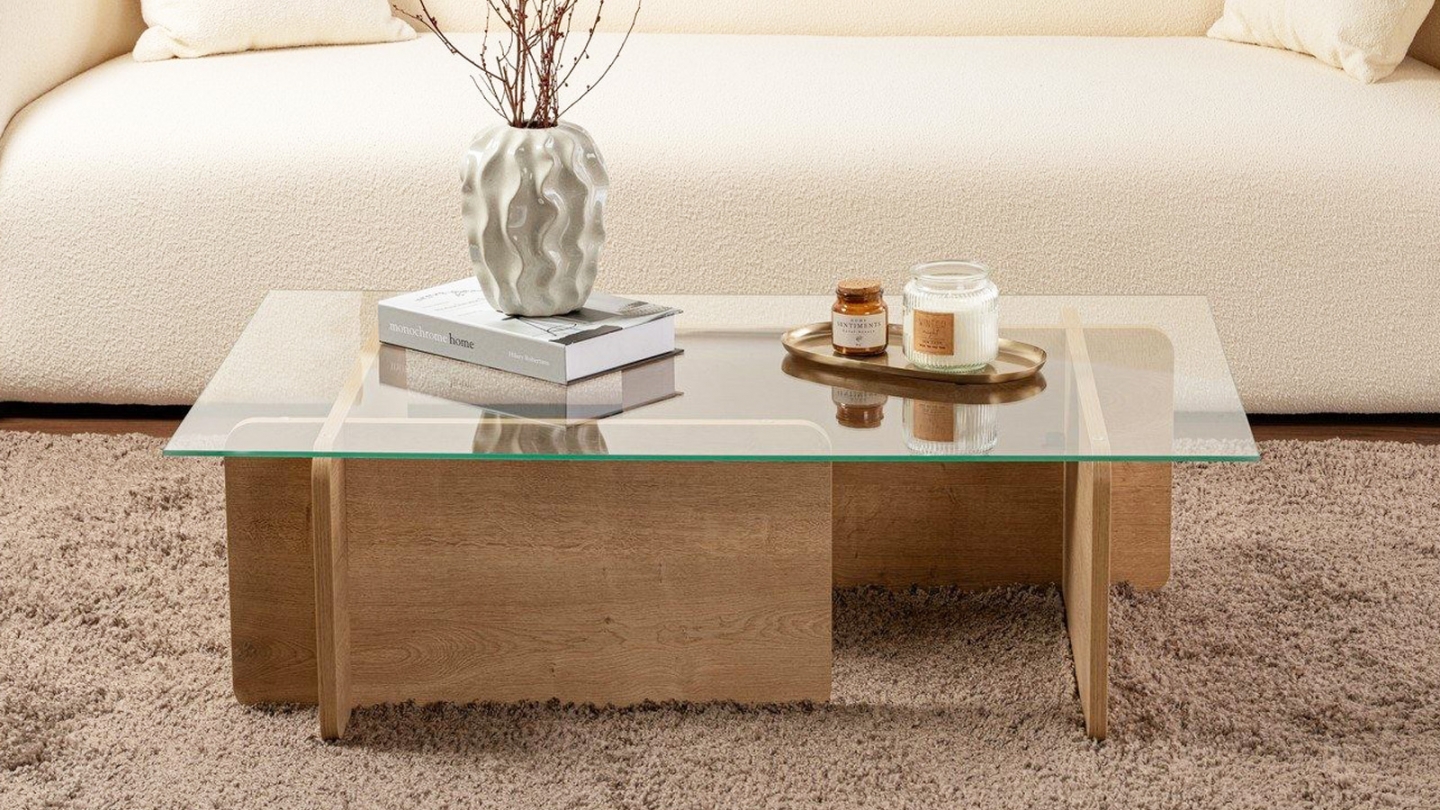 Table basse rectangulaire effet Chêne 105 cm - Naelis Table basse rectangulaire effet Chêne 105 cm - Naelis