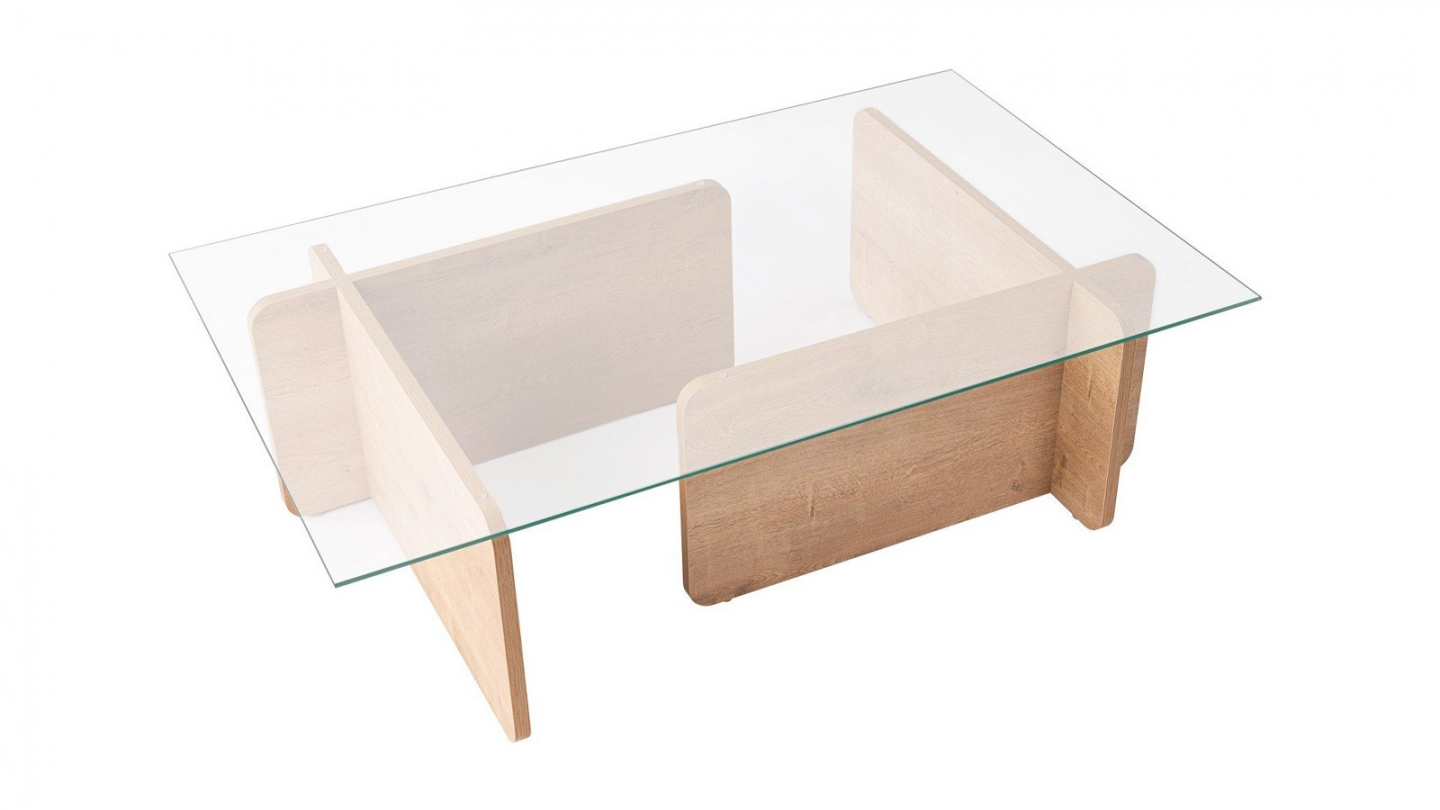 Table basse rectangulaire effet Chêne 105 cm - Naelis Table basse rectangulaire effet Chêne 105 cm - Naelis