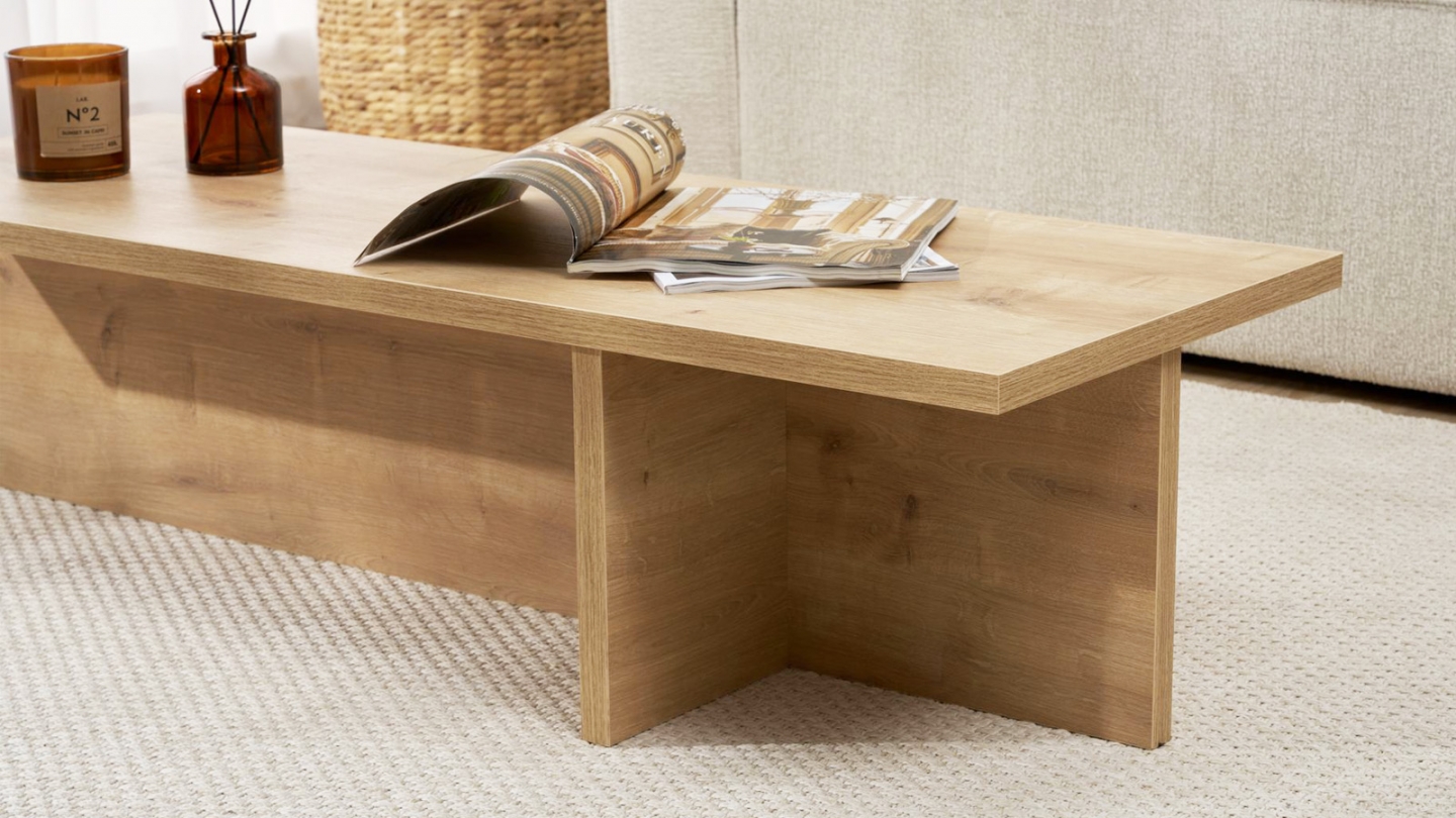 Table basse rectangulaire effet Chêne 120 cm - Arden Table basse rectangulaire effet Chêne 120 cm - Arden