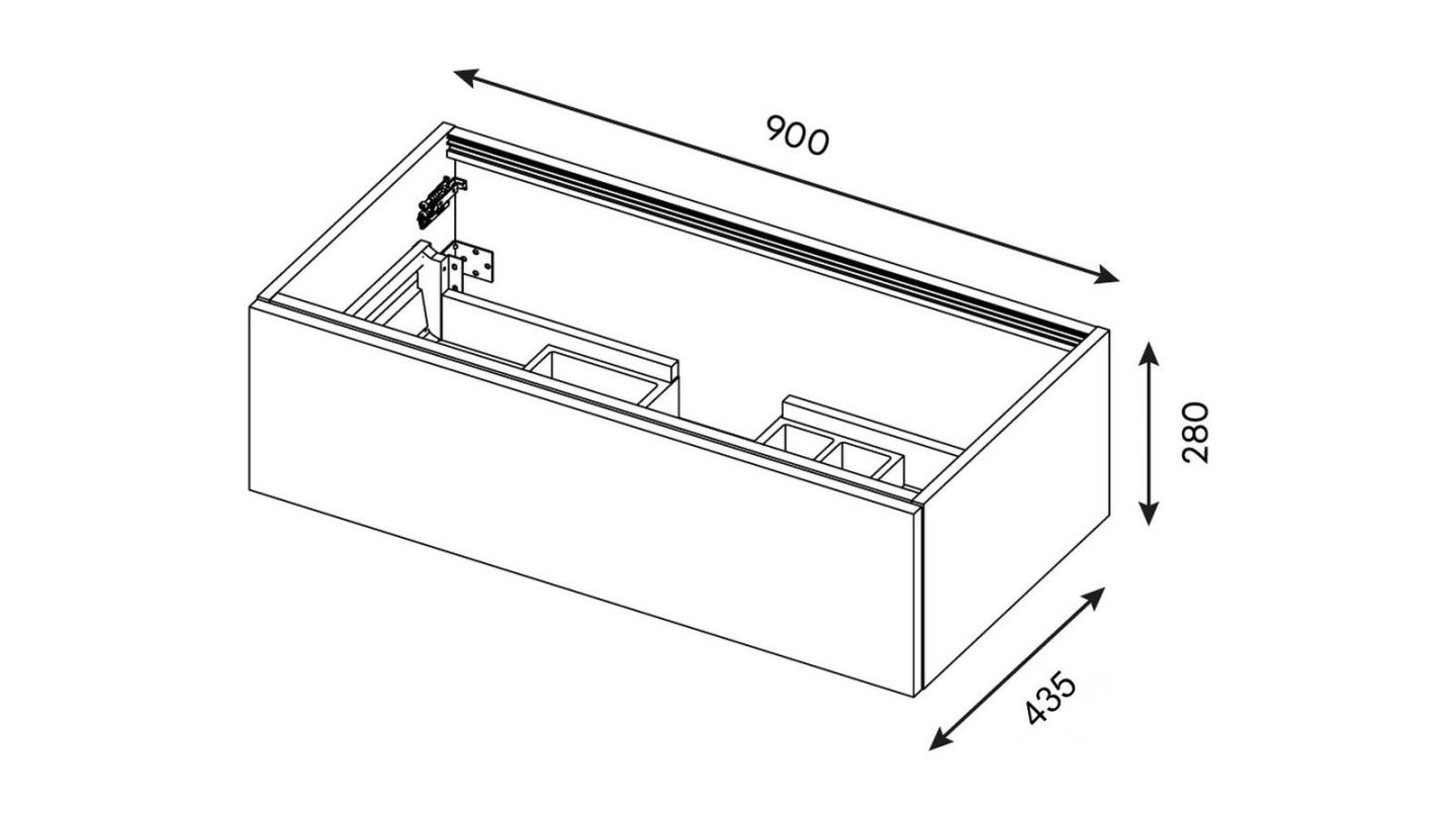 Meuble de salle de bain suspendu vasque intégrée 90cm 1 tiroir Abricot + miroir - Venice Meuble de salle de bain suspendu vasque intégrée 90cm 1 tiroir Abricot + miroir - Venice