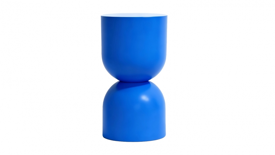 Bout de canape en résine bleu mat Ø25 cm - Ori