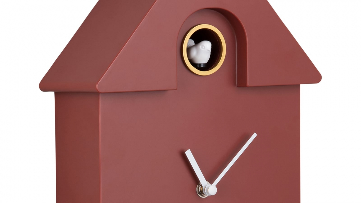 Horloge murale en métal terracotta - Modern Cuckoo Horloge murale en métal terracotta - Modern Cuckoo