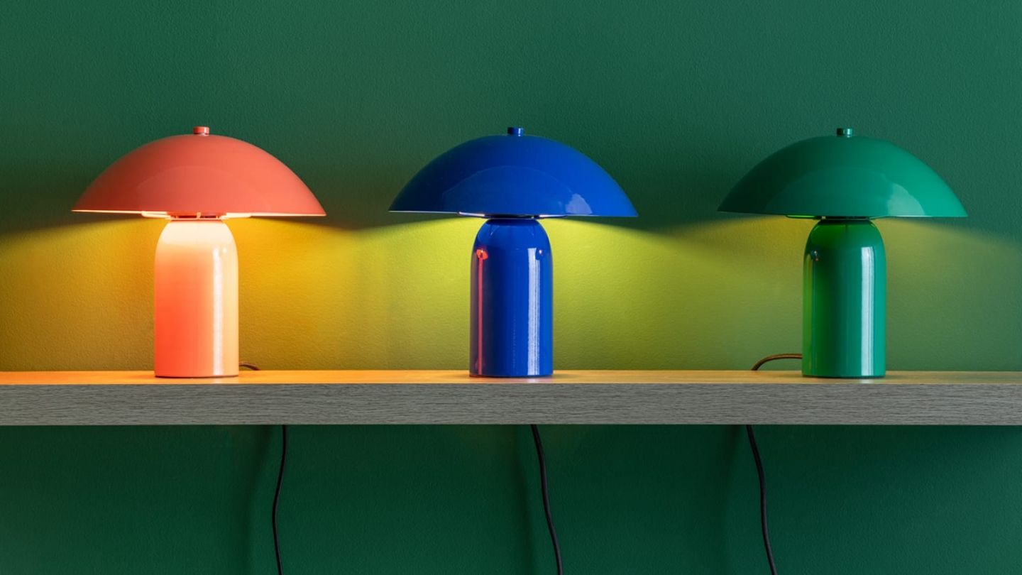 Lampe à poser champignon en métal orange - Asuto Lampe à poser champignon en métal orange - Asuto