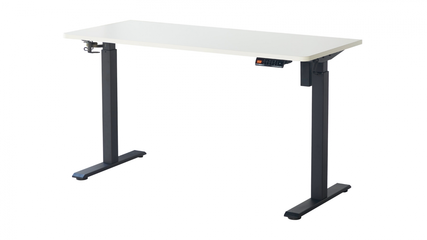 Bureau assis-debout électrique réglable 72-120 cm avec ports USB - blanc - Up&Down Bureau assis-debout électrique réglable 72-120 cm avec ports USB - blanc - Up&Down