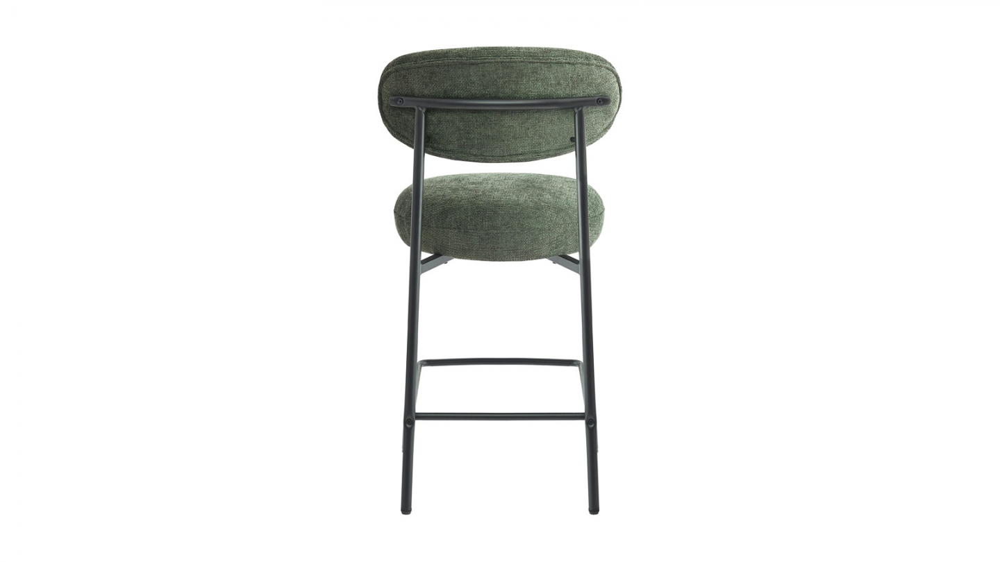 Lot de 2 tabourets de bar en tissu vert - Orla Lot de 2 tabourets de bar en tissu vert - Orla
